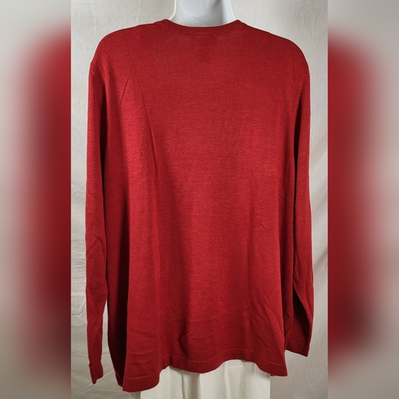 LIZ & ME Solid Red 1 Button Long Sleeve Sweater - Size 1X or Size 18/20W - Picture 2 of 4